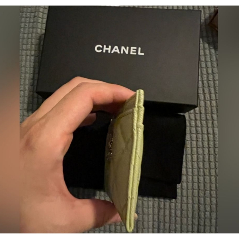 Chanel Caviar Card Holder In Mint Green - Full Inclusion - Rare! - Picture 7 of 11
